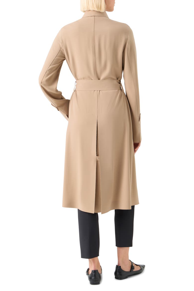 Laser Cut Technical Crepe Trench Coat, Alternate, color, BEIGE