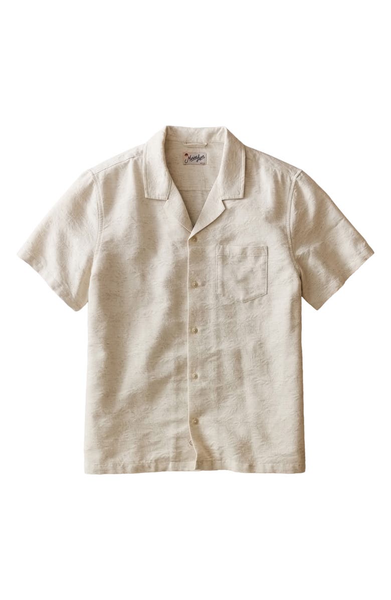 Marine Layer Jacquard Resort Camp Shirt, Alternate, color, Natural/ Tan
