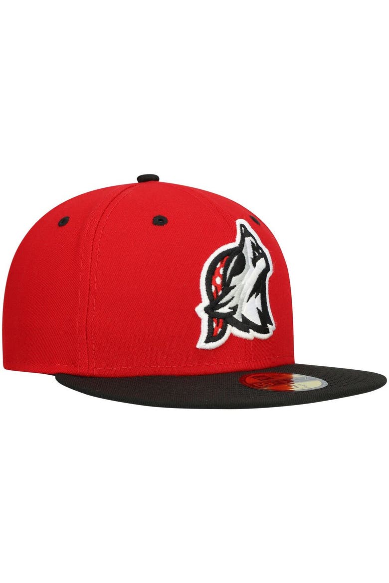 Men's New Era Red Erie SeaWolves Authentic Collection Team Alternate 59FIFTY Fitted Hat, Alternate, color, Red