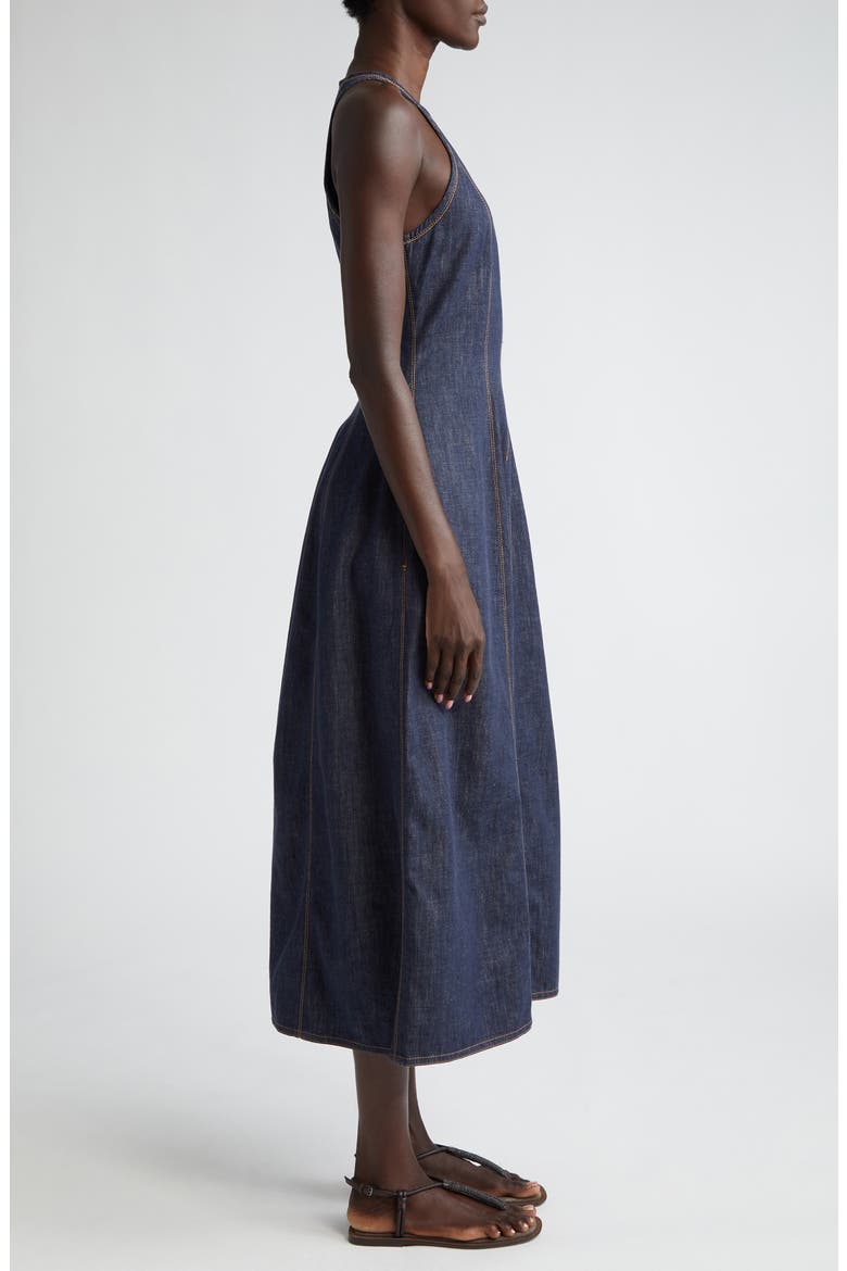 Sleeveless Denim Fit & Flare Dress, Alternate, color, C900 DENIM