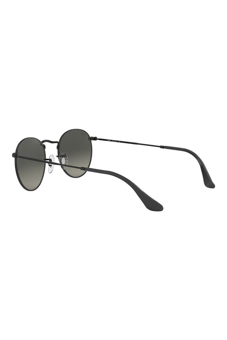 50mm Small Gradient Round Sunglasses, Alternate, color, BLACK
