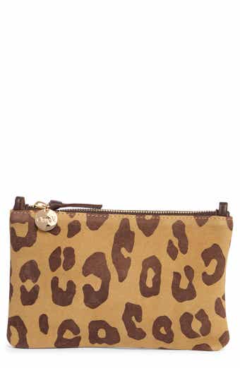 Pablo Suede Feline Print Clutch