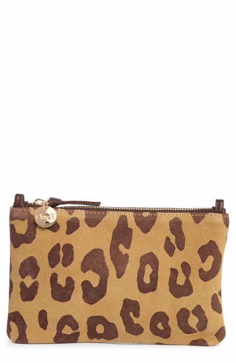 Pablo Suede Feline Print Clutch