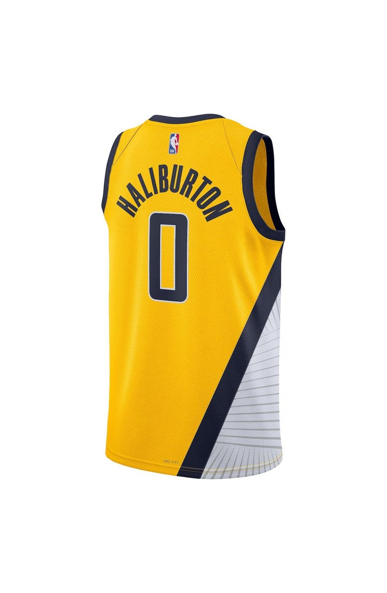 Jordan Brand Unisex Jordan Brand Tyrese Haliburton Gold Indiana Pacers Swingman Jersey - Statement Edition, Alternate, color, 
