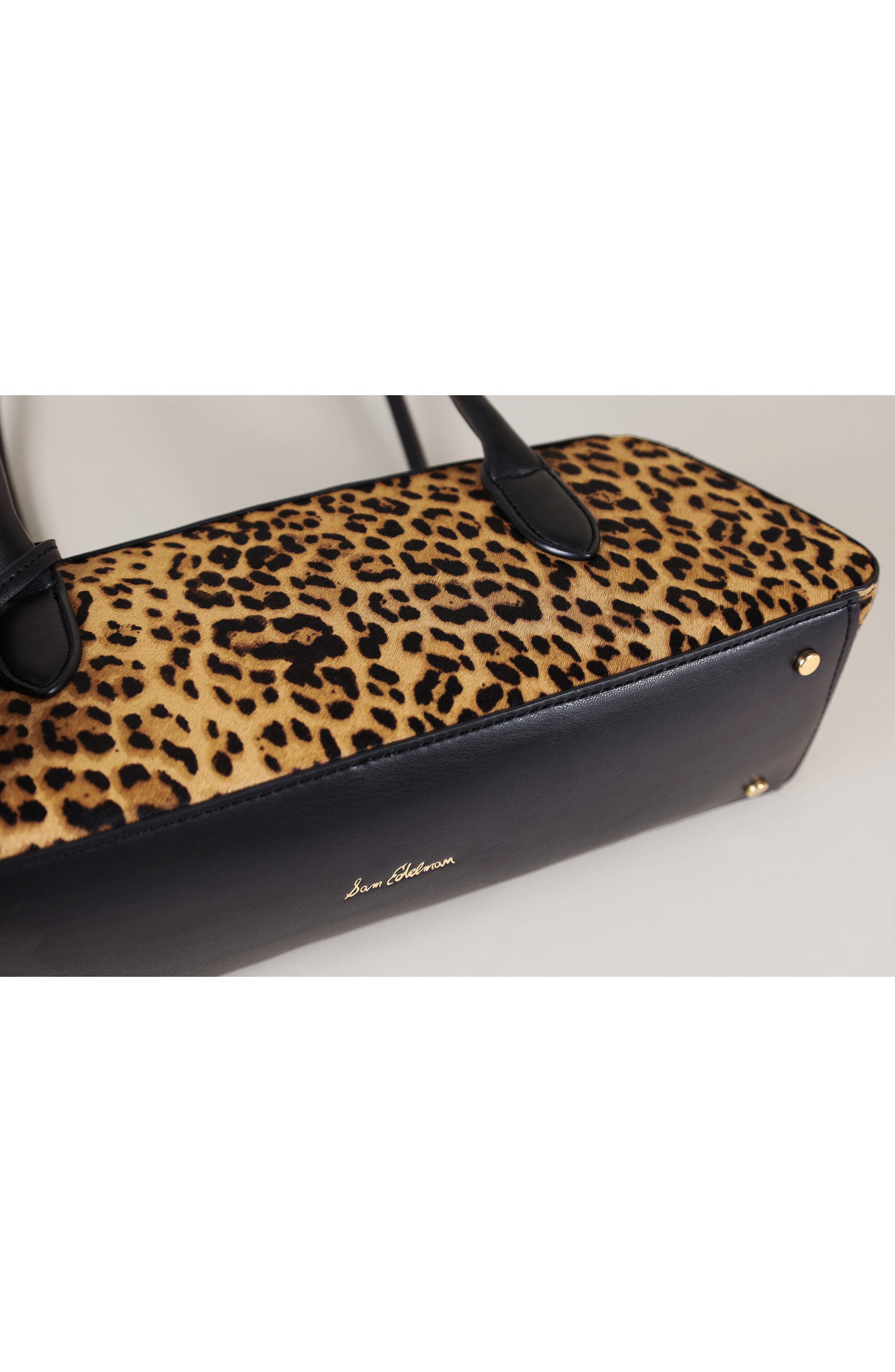 Sam Edelman Medium Nori Genuine Calf Hair Bowler Satchel, Alternate, color, Brown Mix