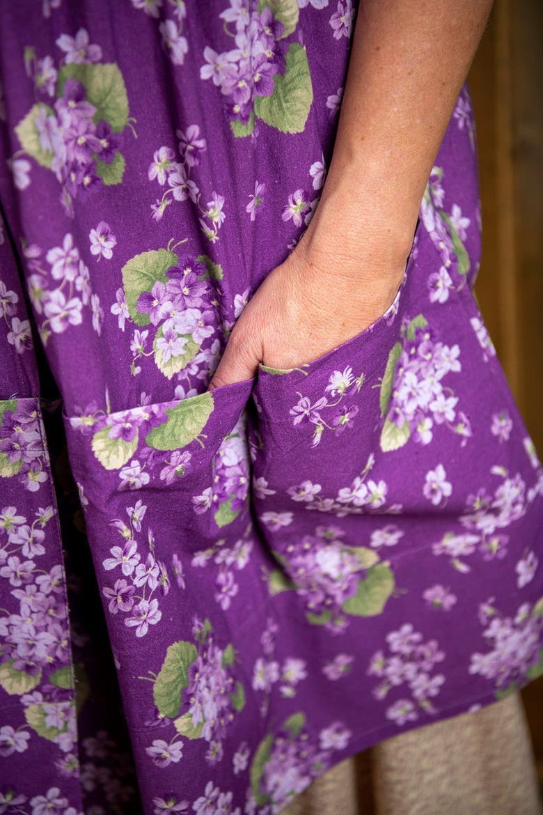 Vivid Violet Patchwork Wrap Apron, Alternate, color, Purple
