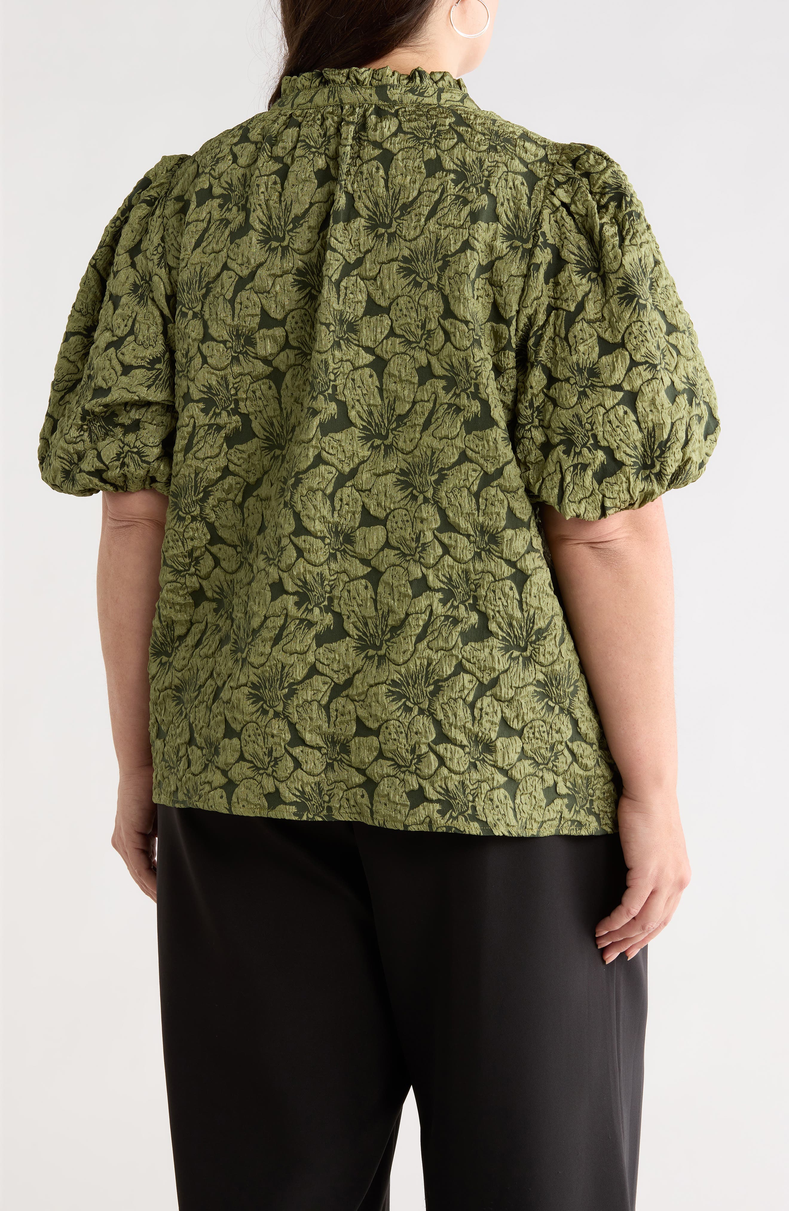 Arielle Jacquard Puff Sleeve Top - image 4