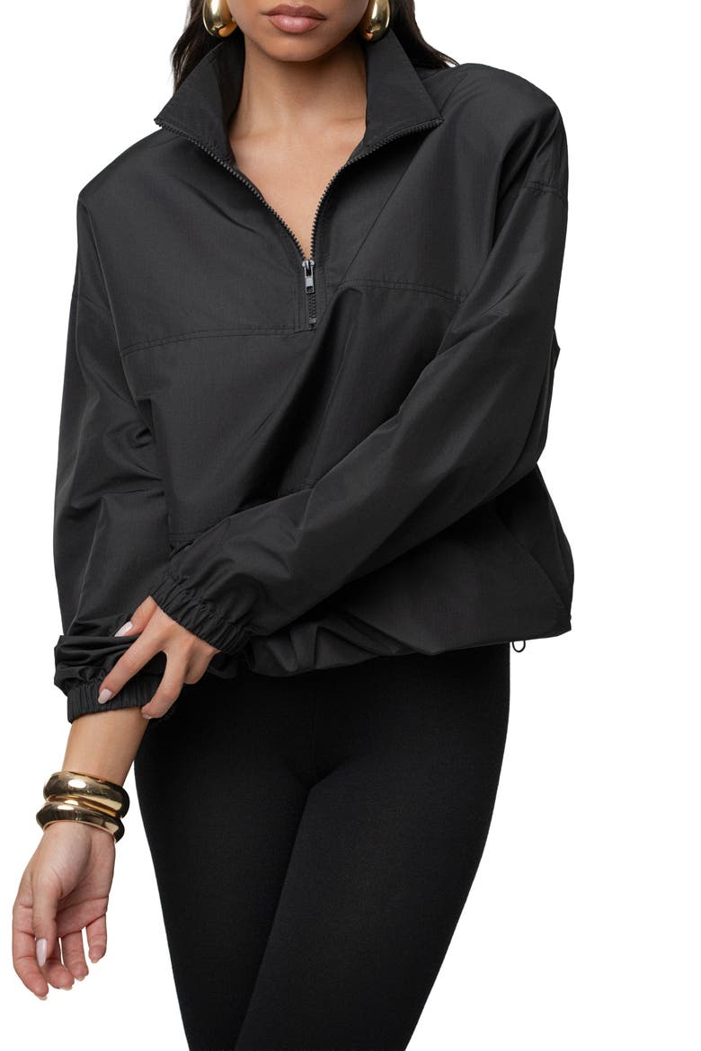 Oversized Funnel Jacket, Alternate, color, Black