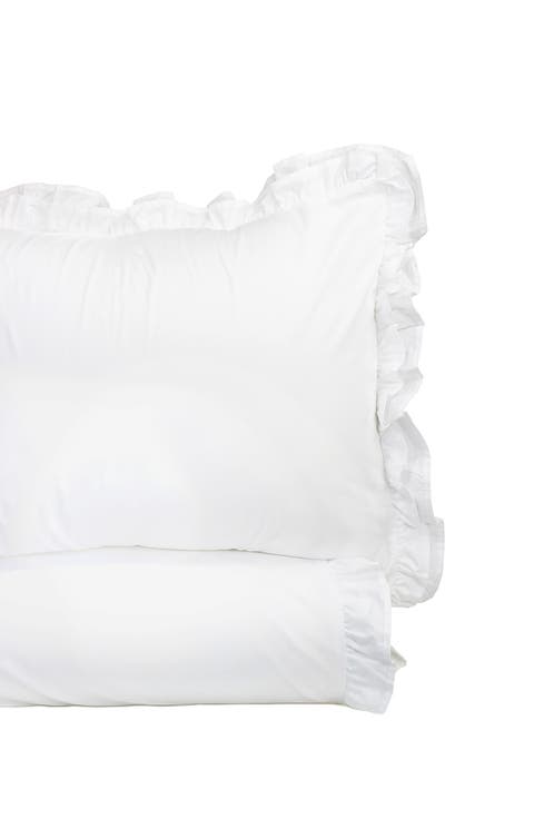 Percale Cotton Double Ruffle Duvet Set - Twin