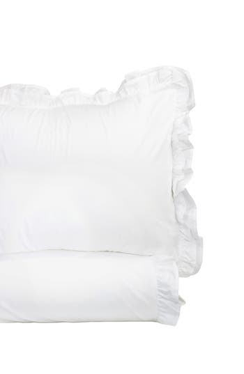 MELANGE HOME MELANGE HOME PERCALE COTTON DOUBLE RUFFLE DUVET SET