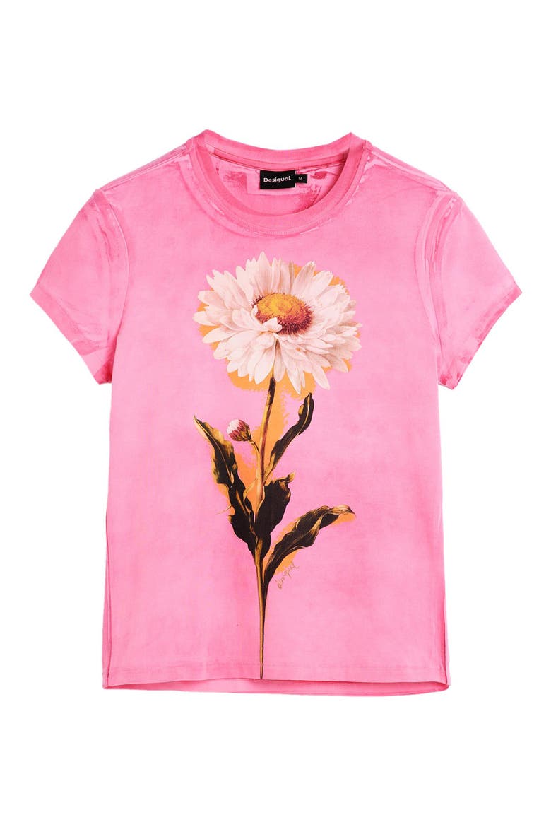 Floral Cotton Graphic T-Shirt, Alternate, color, PINK