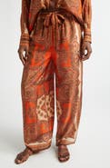 Zimmermann Mahon Paisley Print Habutai Silk Wide Leg Pants