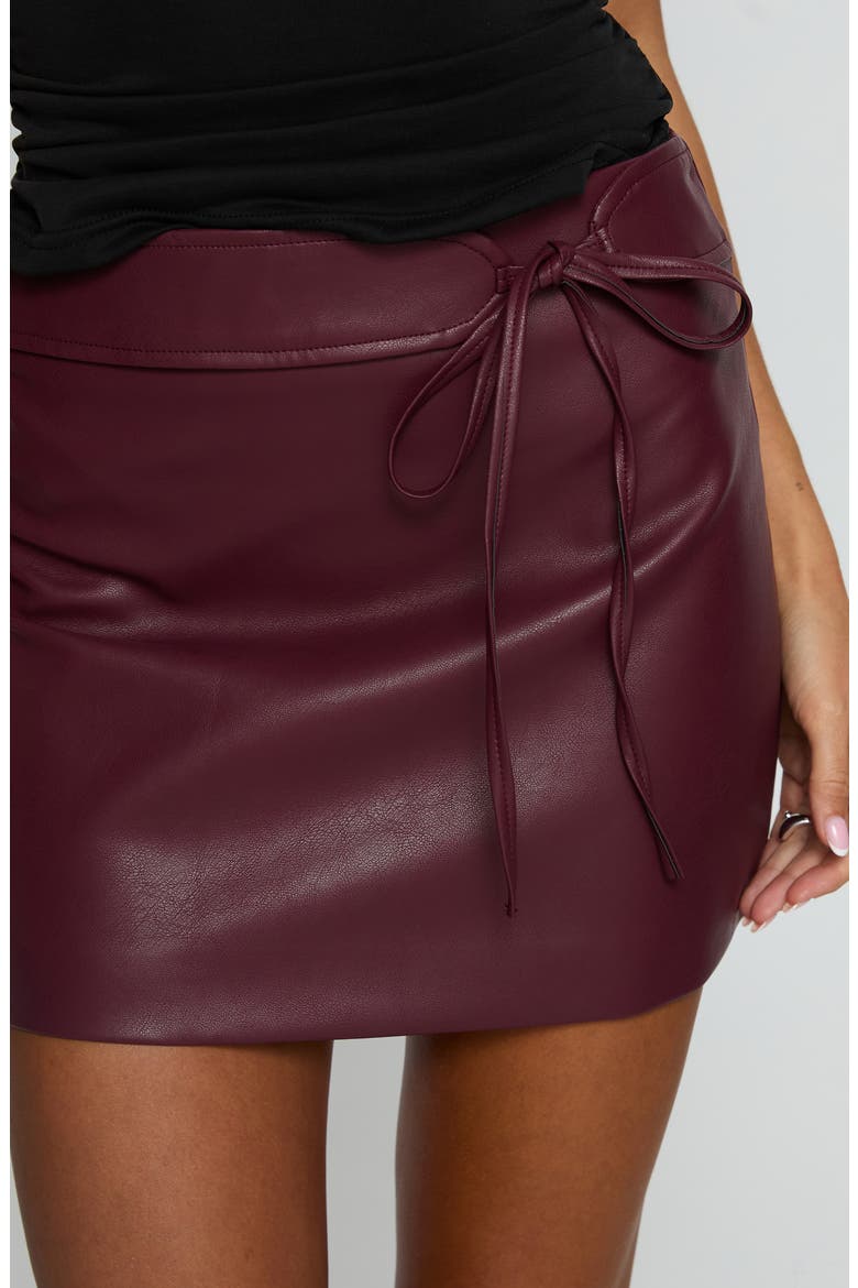Moneyshot Faux Leather Miniskirt, Alternate, color, WINE