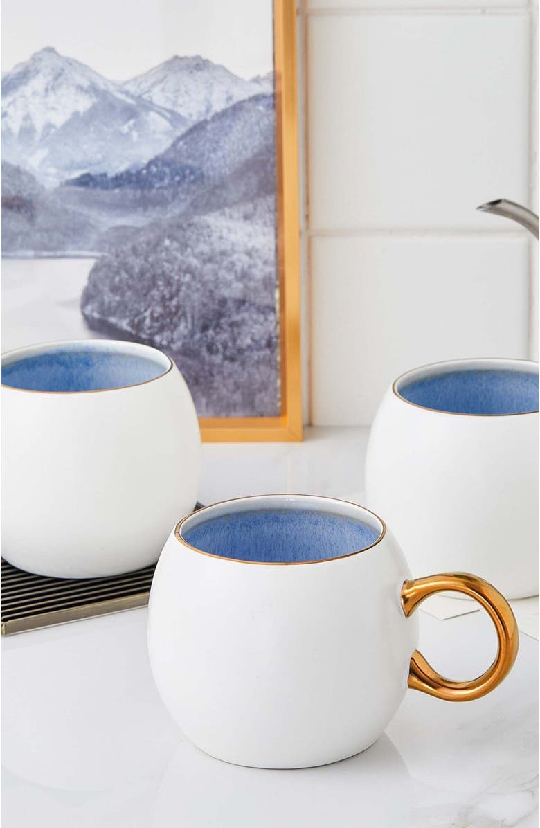 Stone Lain Josephine Porcelain 4-Piece Mug Set, Alternate, color, Blue