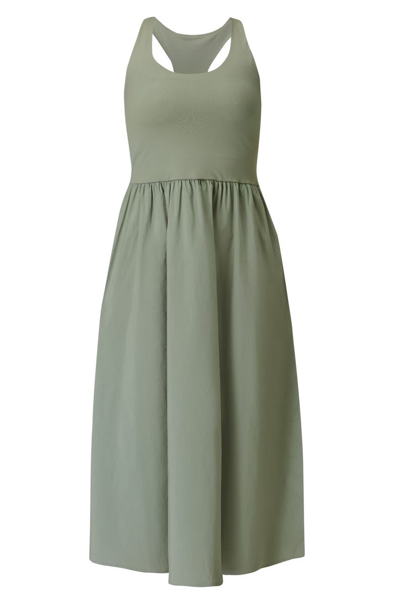 Sweaty Betty Explorer Rib Bodice Racerback Dress, Alternate, color, Willow Green