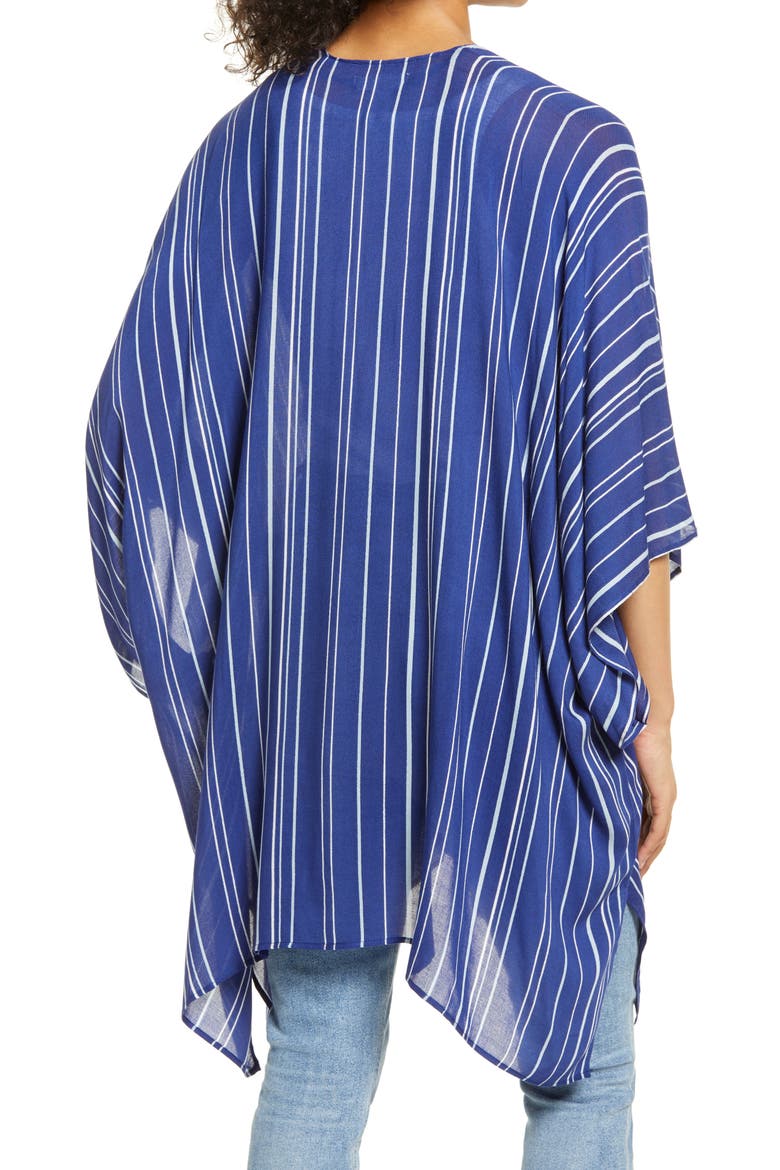 Everyday Printed Ruana, Alternate, color, BLUE JENNA STRIPE