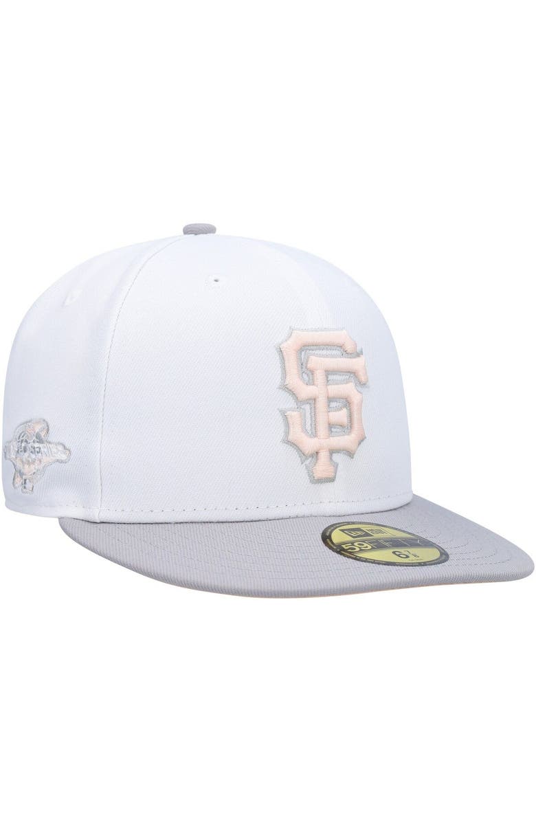 New Era Men's New Era White/Gray San Francisco Giants 2002 World Series Side Patch Undervisor 59FIFTY Fitted Hat, Main, color, White