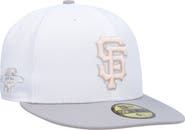 New Era Men's New Era White/Gray San Francisco Giants 2002 World Series Side Patch Undervisor 59FIFTY Fitted Hat
