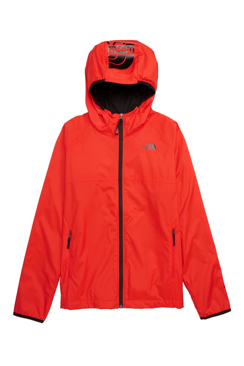 Windy Crest Water Repellent Jacket, Main, color, FIERY RED