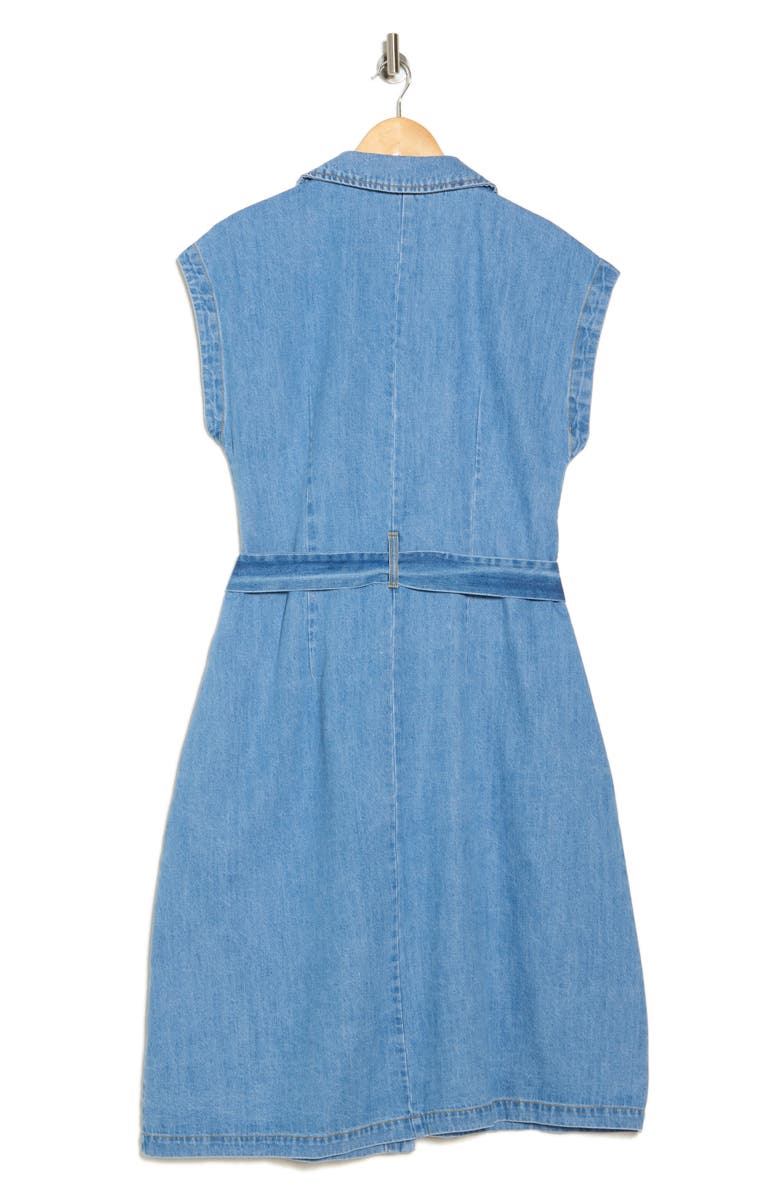 French Connection Carter Cap Sleeve Denim Shirtdress, Alternate, color,