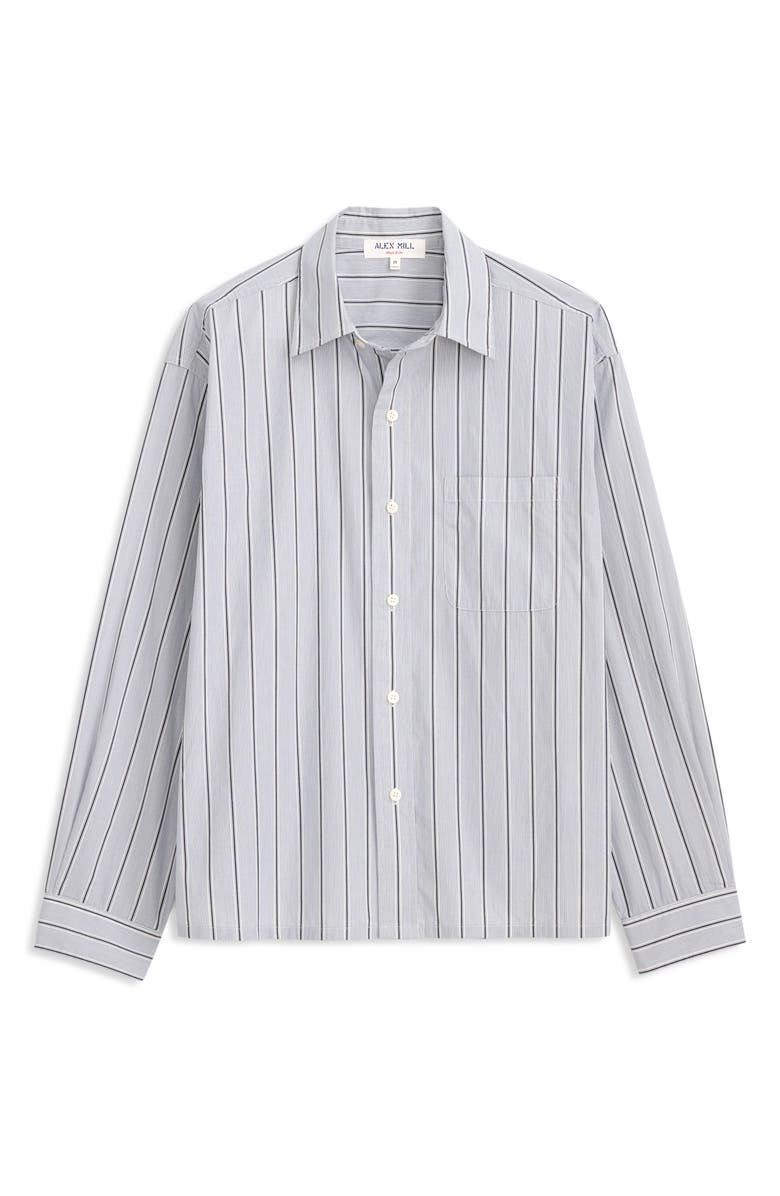 Alex Mill Franklin Loose Fit Stripe Cotton Button-Up Shirt, Alternate, color, Ivory/ Blue
