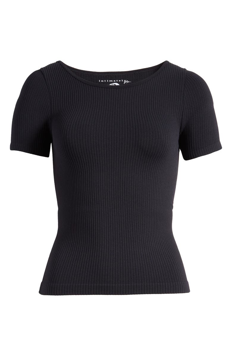 Free People XYZ Scoop Neck Crop Rib T-Shirt, Alternate, color,