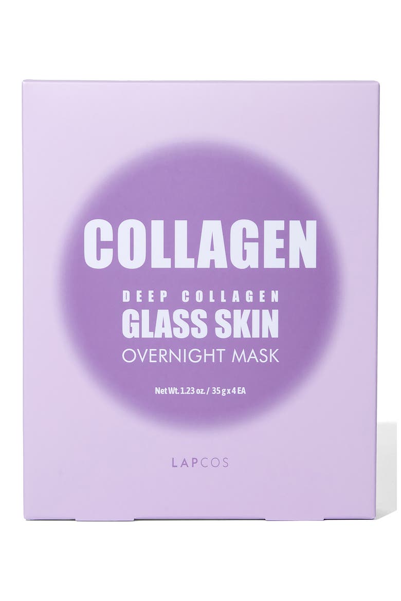Deep Collagen Glass Skin Overnight Sheet Mask, Main, color, PURPLE