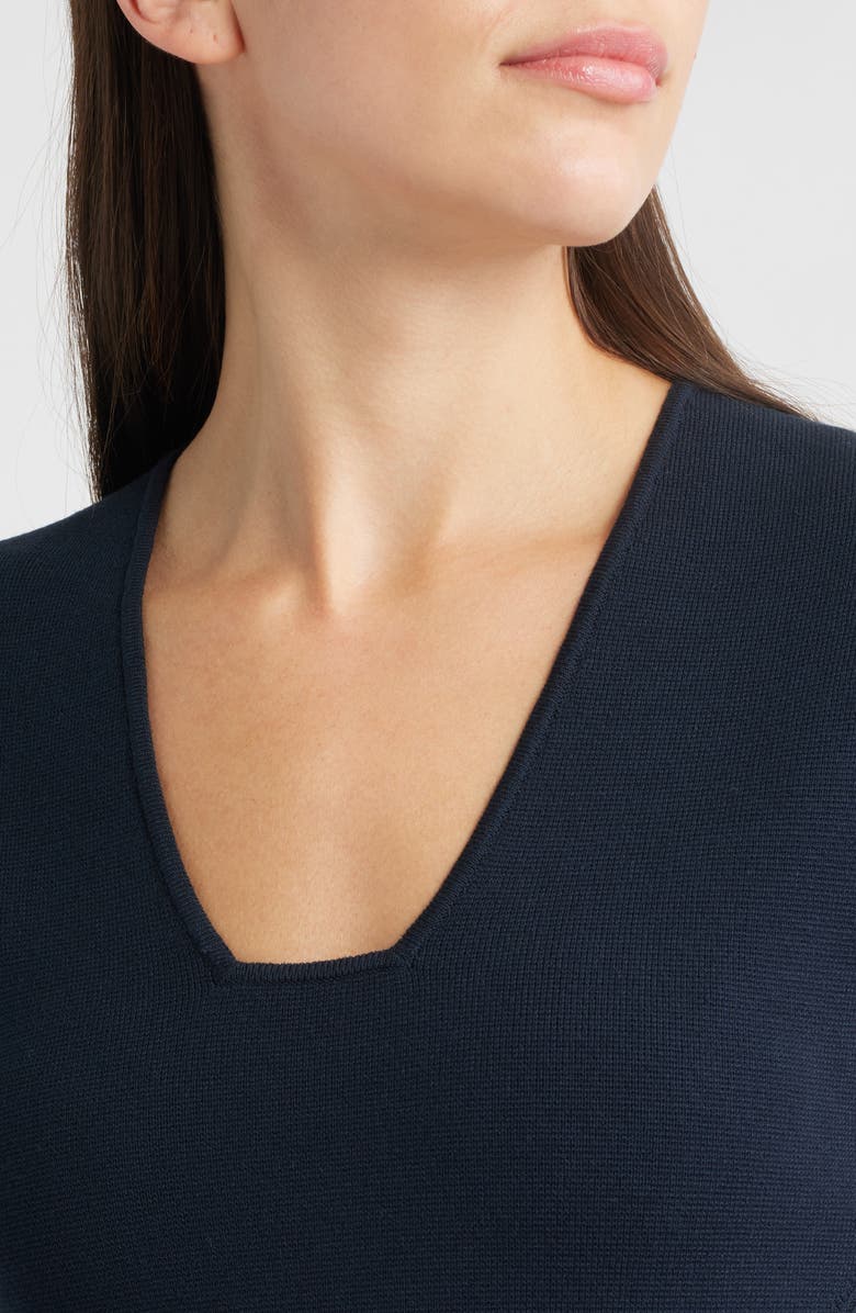 BOSS Flissani Pleated Mixed Media A-Line Dress, Alternate, color, Sky Captain