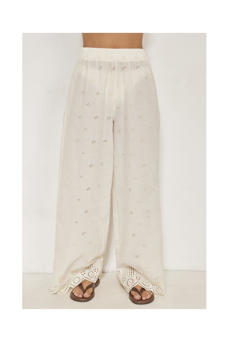 Giselle Guipure Lace Pant, Alternate, color, Cream
