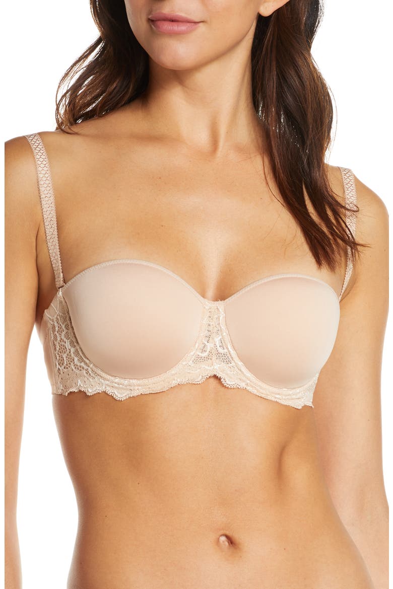 Caresse Strapless Underwire Bra, Alternate, color, PEAU ROSE