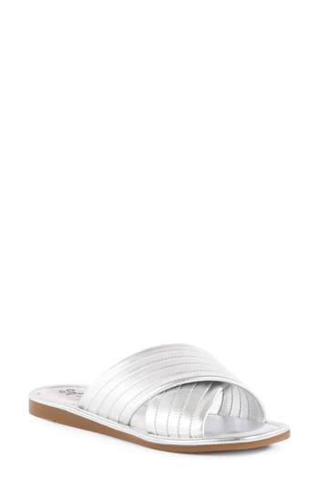 Seychelles World View Ii Slide Sandal In Silver
