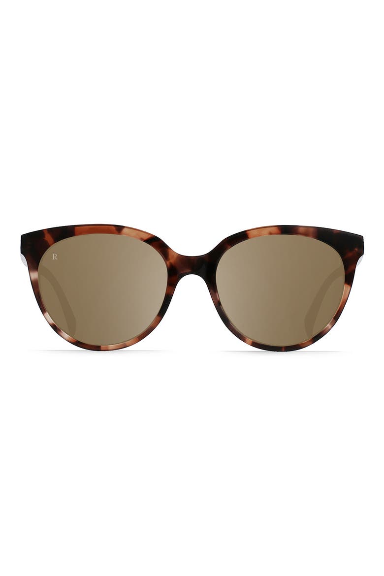 Lily 54mm Polarized Cat Eye Sunglasses, Main, color, ALMOND TORTOISE/ ALPINE MIRROR