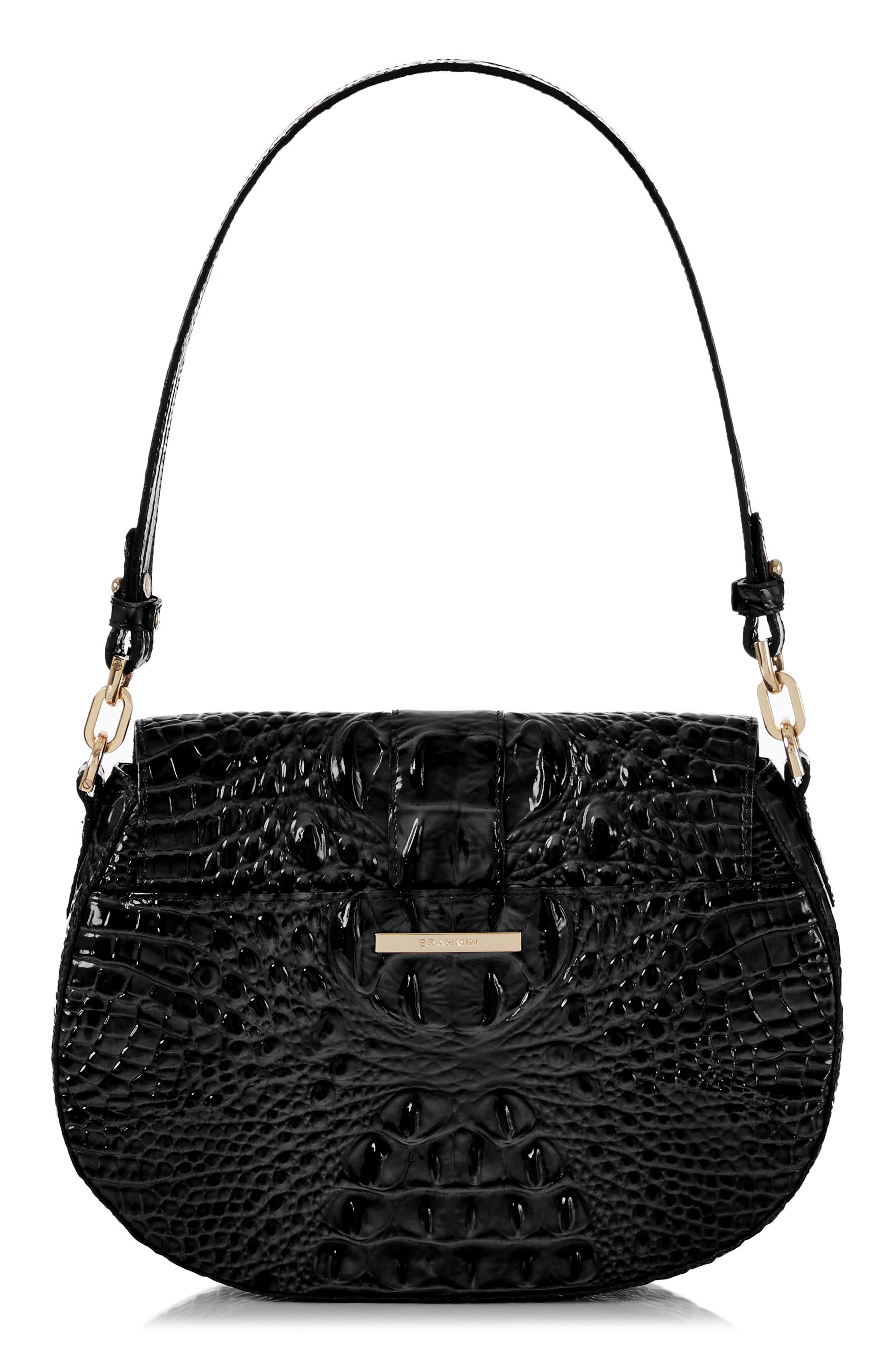 Brahmin Cynthia Croc Embossed Leather Shoulder Bag, Alternate, color, 
