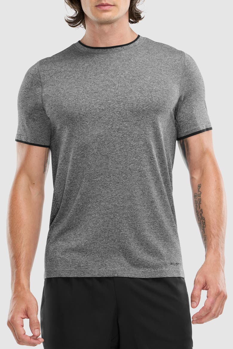Seamless Melange Tee, Main, color, Black