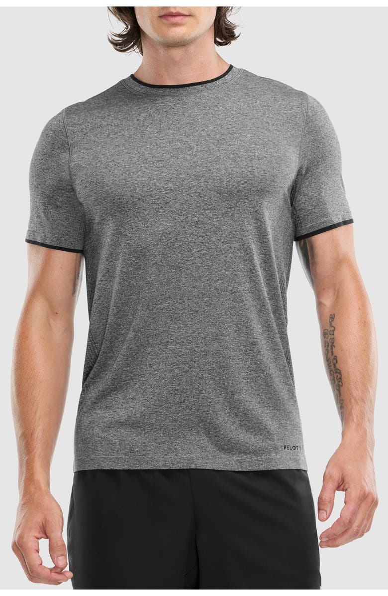 Peloton Seamless Melange Tee, Main, color, Black