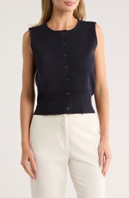 BY DESIGN Julianna Button Front Sweater Vest