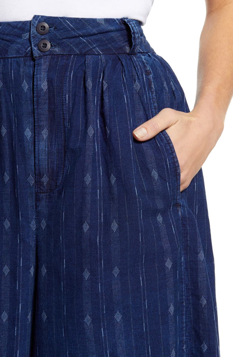 AG Hadley Pleated Cotton Culottes, Alternate, color, Atlas Indigo