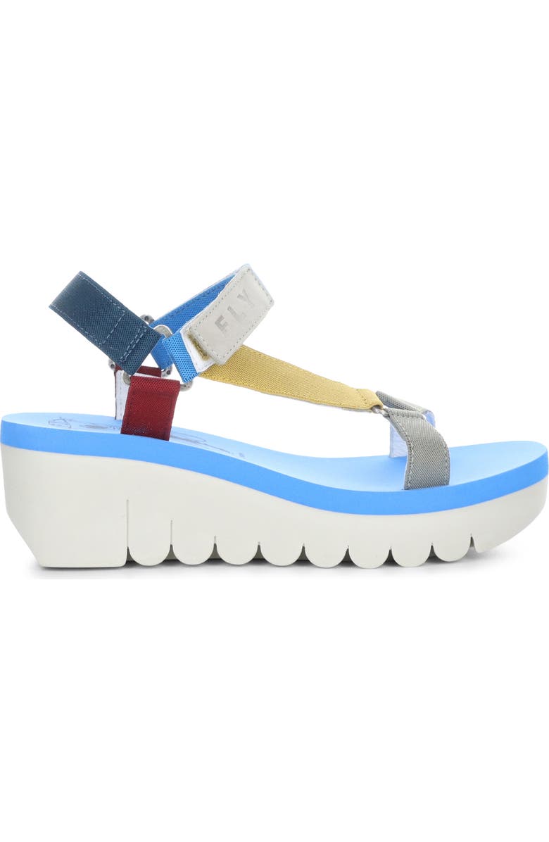 Fly London Yefa Wedge Sandal, Alternate, color, 004 Multi/Azure Grog