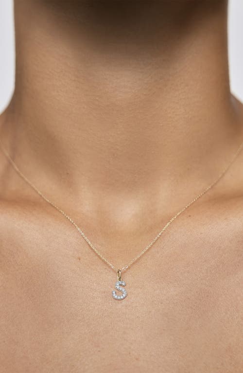 Monica Vinader Lab Created Diamond Initial Pendant Necklace In 14kt Solid Gold - S