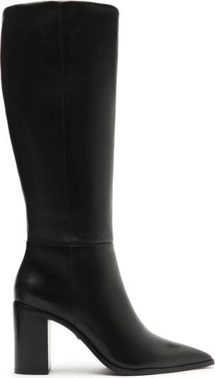 Mikki Up Block Pointed Toe Knee High Boot