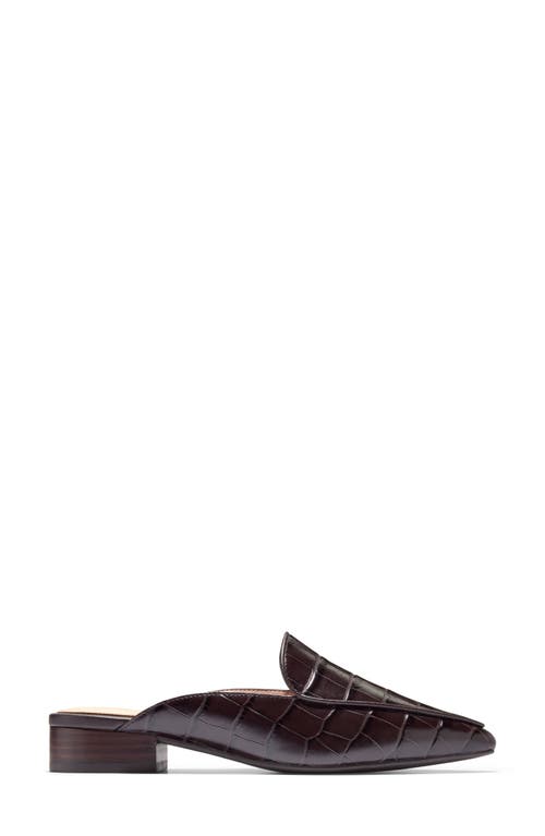 Cole Haan Piper Loafer Mule In Dark Chocolate Croc Leather