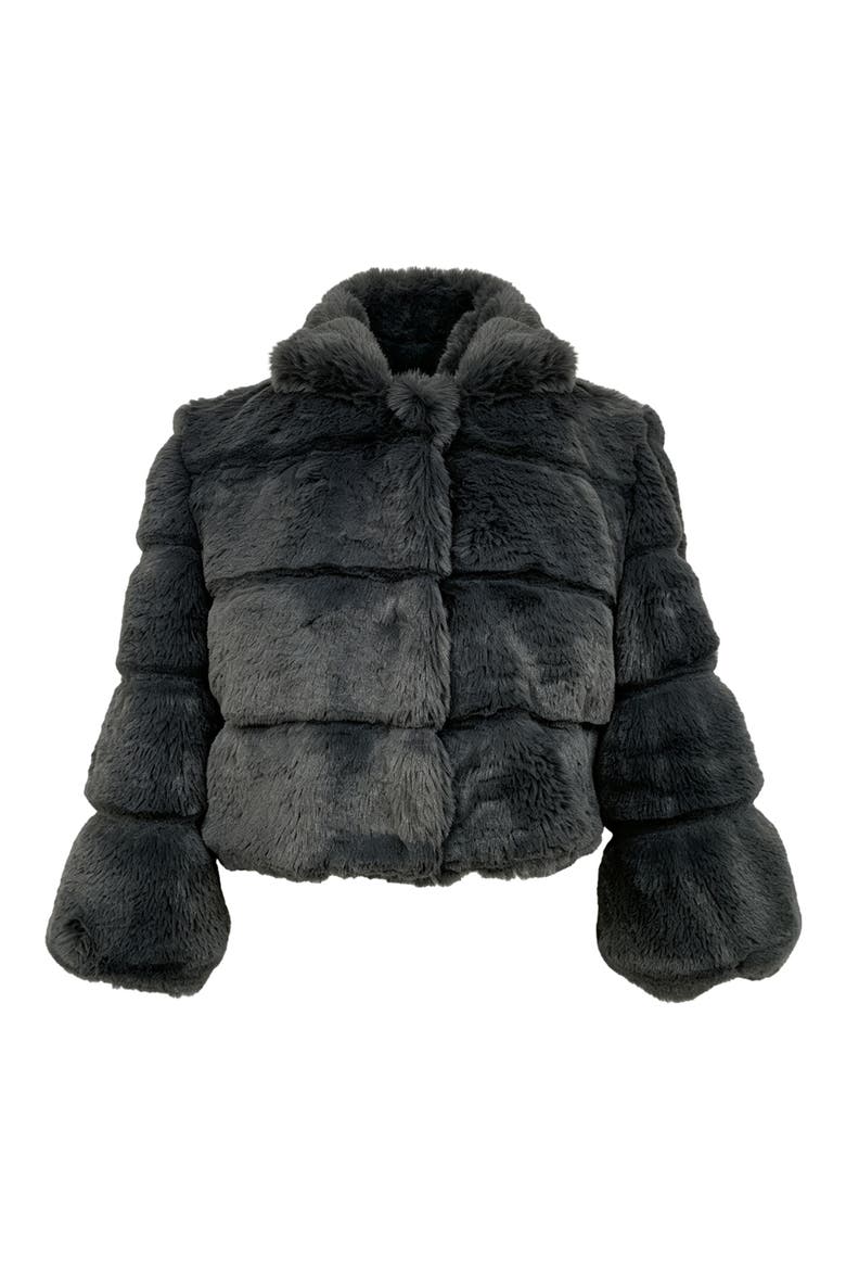 Faux Fur Jacket, Main, color, CHARCOAL