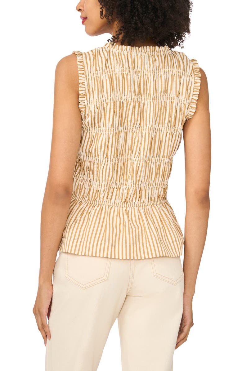 Halogen<sup>®</sup> Sleeveless Ruffle Gathered Top, Alternate, color, Soft Gold Stripe