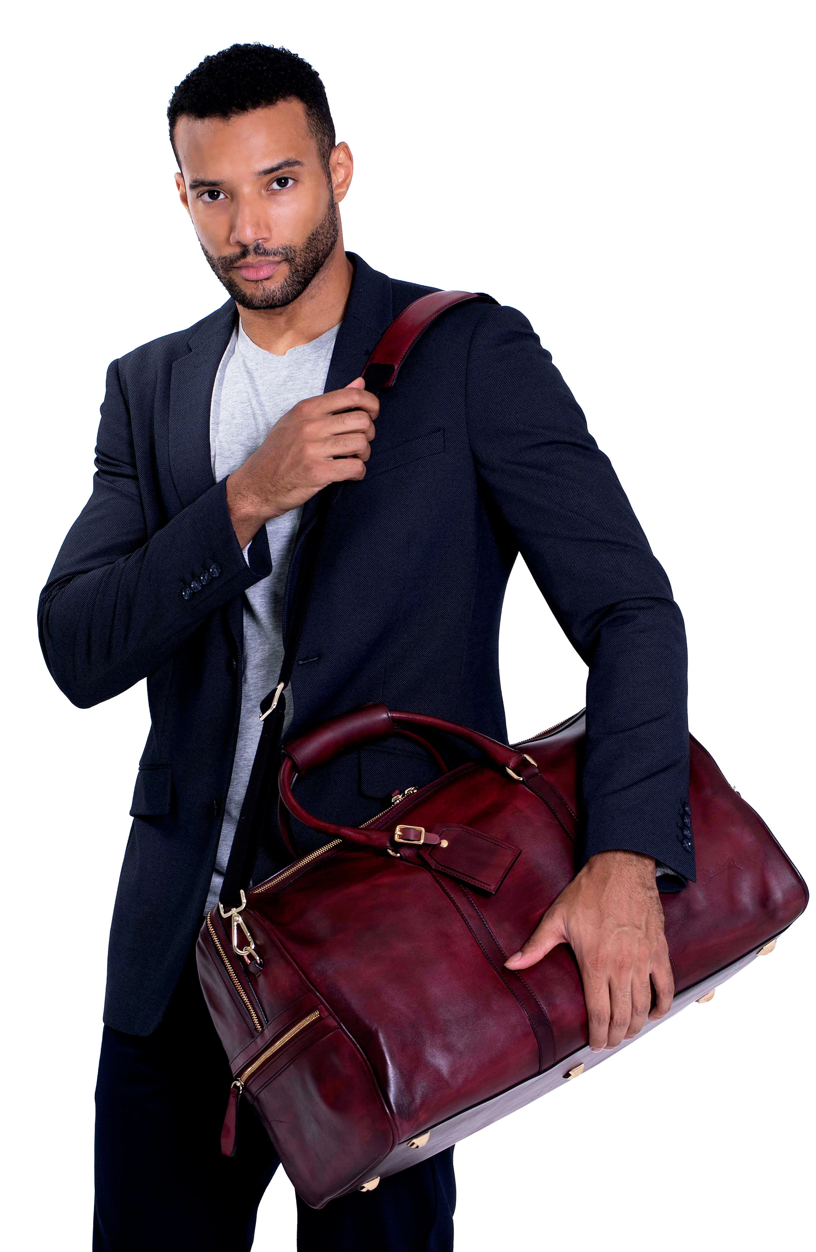 Executive Leather Duffle, Alternate, color, OXBLOOD
