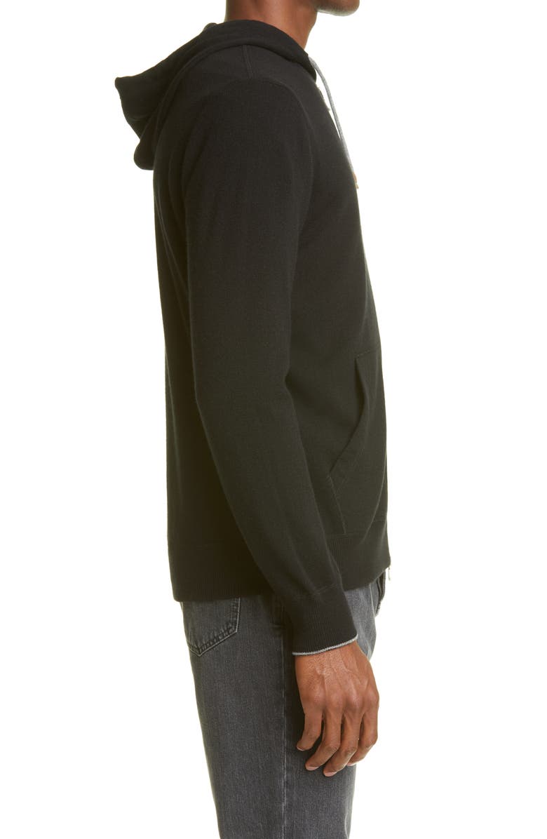 Brunello Cucinelli Cashmere Zip Front Hoodie, Alternate, color, 