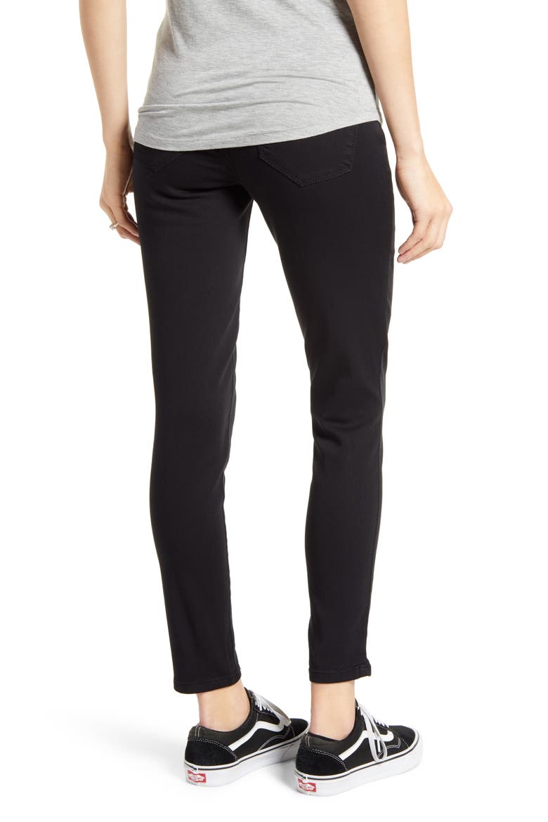 Silky Denim Maternity Ankle Skinny Jeans, Alternate, color, BLACK