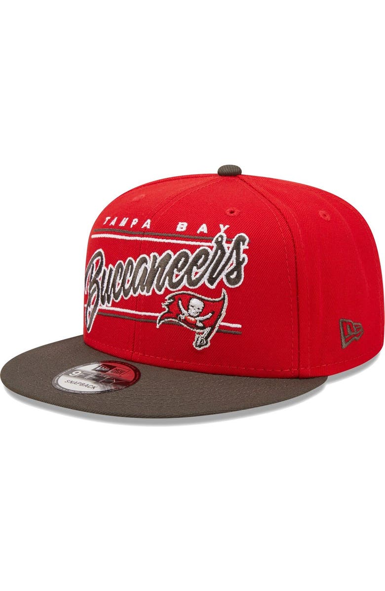 New Era Men's New Era Scarlet/Pewter Tampa Bay Buccaneers Team Script 9FIFTY Snapback Hat, Main, color, 