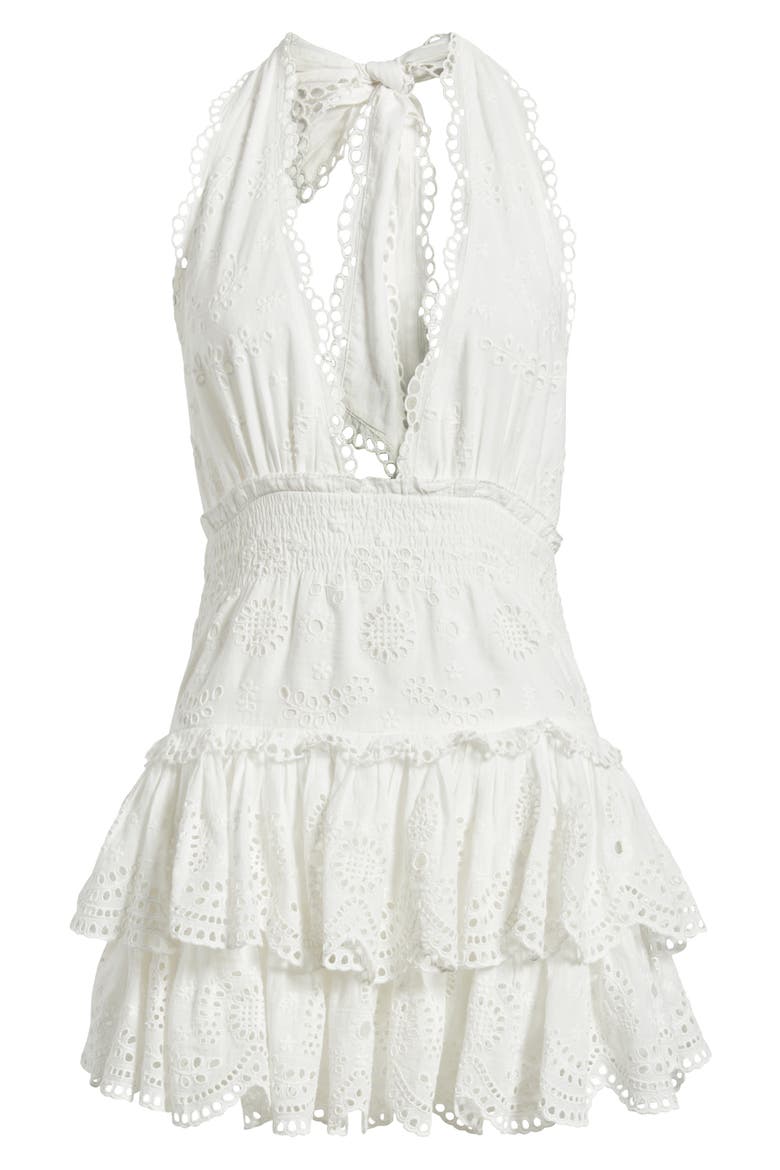 janea eyelet lace mini halter dress Janea Eyelet Lace Mini Halter Dress Optic White