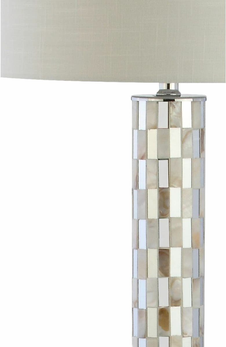 JONATHAN Y Liam Seashell Mosaic LED Floor Lamp, Alternate, color, Cream/Chrome