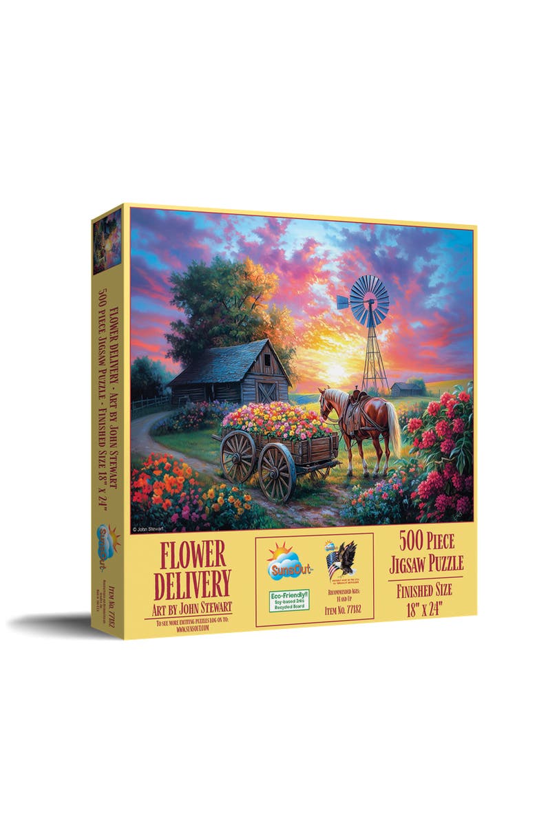 Sunsout Flower Delivery 500 piece Jigsaw Puzzle for Adults, Main, color, 